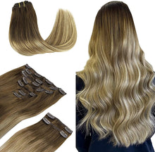 Load image into Gallery viewer, Clip In Human Remy Hair Extensions ,Double Weft, 100g 7 Pcs