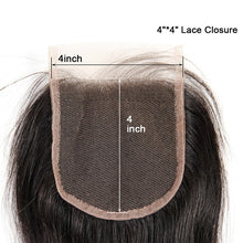 Load image into Gallery viewer, Hand Made Straight Human Hair Lace Closure 4*4 -صنع يدوي مستقيم شعر بشري إغلاق الدانتيل 4 * 4