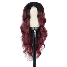 Load image into Gallery viewer, Estelle women's small lace Front wigs fiber long curly hair big wave wigs wig headgear with multi fashion ombre color