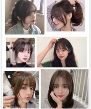 Load image into Gallery viewer, Estelle 3D Large Hair Bangs Clip 100 Natural Human Faux Bangs Clip on Bangs for Daily Wear Lightly Curved Black مشبك الانفجارات الكبيرة ثلاثية الأبعاد من Estelle ، 100 غرة طبيعية بشرية ، مشبك على الانفجارات للارتداء اليومي باللون الأسود المنحني قليلاً