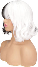 Load image into Gallery viewer, Estelle Black and White Wig Wavy Synthetic Wigs For Women Full Bang Heat Resistant Wig