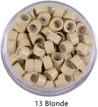 Load image into Gallery viewer, Silicone Lined Micro Links Rings Beads Hair Feather Extensions 5.0x3.0x3.0 mm Hair Beads وصلات صغيرة مبطنة بالسيليكون وصلات خرز وصلات شعر وصلات شعر 5.0x3.0x3.0 ملم خرز شعر