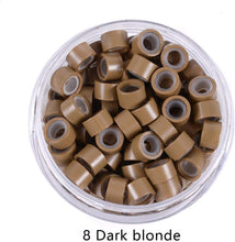 Load image into Gallery viewer, Silicone Lined Micro Links Rings Beads Hair Feather Extensions 5.0x3.0x3.0 mm Hair Beads وصلات صغيرة مبطنة بالسيليكون وصلات خرز وصلات شعر وصلات شعر 5.0x3.0x3.0 ملم خرز شعر