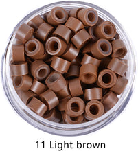 Load image into Gallery viewer, Silicone Lined Micro Links Rings Beads Hair Feather Extensions 5.0x3.0x3.0 mm Hair Beads وصلات صغيرة مبطنة بالسيليكون وصلات خرز وصلات شعر وصلات شعر 5.0x3.0x3.0 ملم خرز شعر