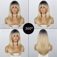 Load image into Gallery viewer, Estelle Europe and the United States Wig Bangs Golden Female Long Hair Headgear Wig