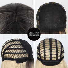 Load image into Gallery viewer, Estelle Europe and the United States Wig Bangs Golden Female Long Hair Headgear Wig