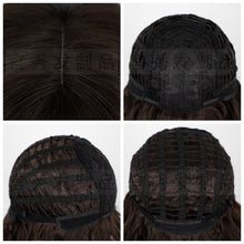 Load image into Gallery viewer, Estelle Long Bodywave Fiber Wig Headgear With Bangs , Long Curly Hair Brown Wig