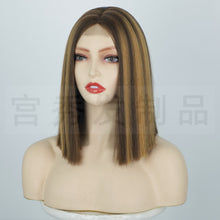 Load image into Gallery viewer, Estelle Wig European and American women's wig Front lace small lace bobo head wig Straight hair chemical fiber headgear wigs