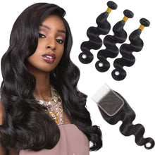 Load image into Gallery viewer, 12A Double Drawn Virgin body wave hair extensionتمديد الشعر البكر