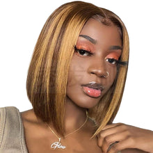 Load image into Gallery viewer, Estelle Wig European and American women's wig Front lace small lace bobo head wig Straight hair chemical fiber headgear wigs