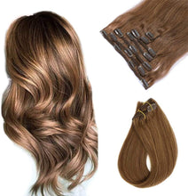 Load image into Gallery viewer, Clip In Human Remy Hair Extensions ,Double Weft, 100g 7 Pcs