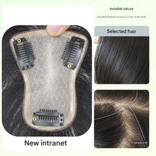 Load image into Gallery viewer, Silk Base Human Hair Topper for Women - Daily Wear Undetectable Hairpiece, Double Wefted Design for Thinning Hair &amp; Gray Coverage, Breathable High Crown Volume &amp; Natural Look-غطاء رأس من شعر الإنسان بقاعدة حريرية للنساء
