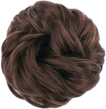 Load image into Gallery viewer, Eestelle messyBun Scrunchie with Elastic Rubber Band Ponytail Hair Extensions Updo Chignon Donut Ponytail Hairpiece Synthetic Tousled Hair for Women (nature balck2)
