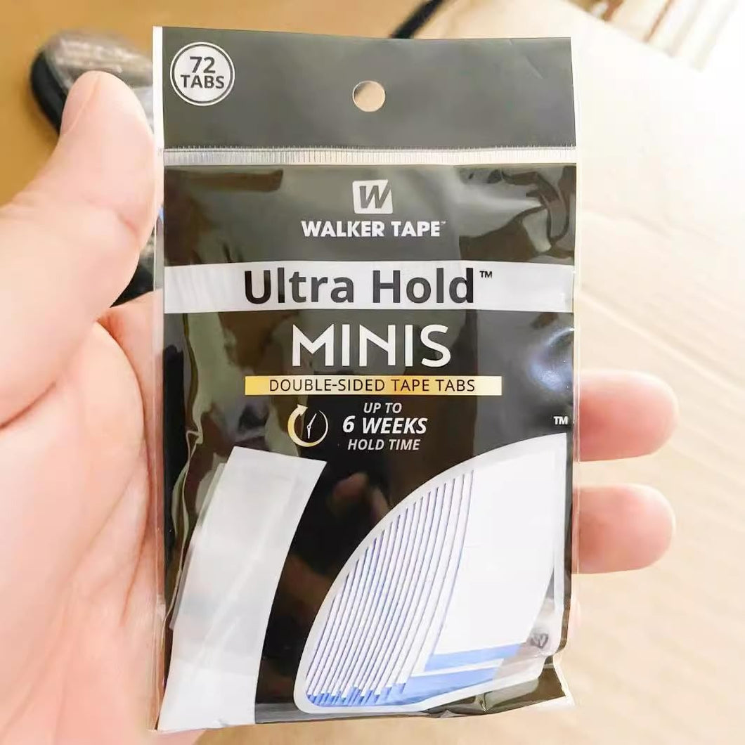 Double Sided Tapes Stickers Adhesive for Hair System Replacement T (Walker Tape 72 Tabs Mini Black)-ملصقات لاصقة مزدوجة الجوانب لنظام الشعر البديل (شريط ووكر 72 علامة تبويب صغيرة سوداء)