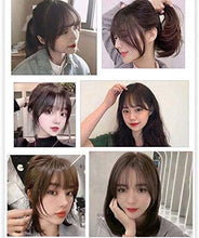 Load image into Gallery viewer, 3D Large Hair Bangs Clip 100 Natural Human Faux Bangs Clip on Bangs for Daily Wear Lightly Curved

