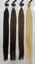 Load image into Gallery viewer, 24 Inch I Tip Hair Extensions Human Hair , Remy Brazilian Virgin Hair Invisible Itip Hair Extensions 100% Real Human Hair Keratin I Tip Pre Bonded Extension 50g/pack (Blonde, 24 in)
