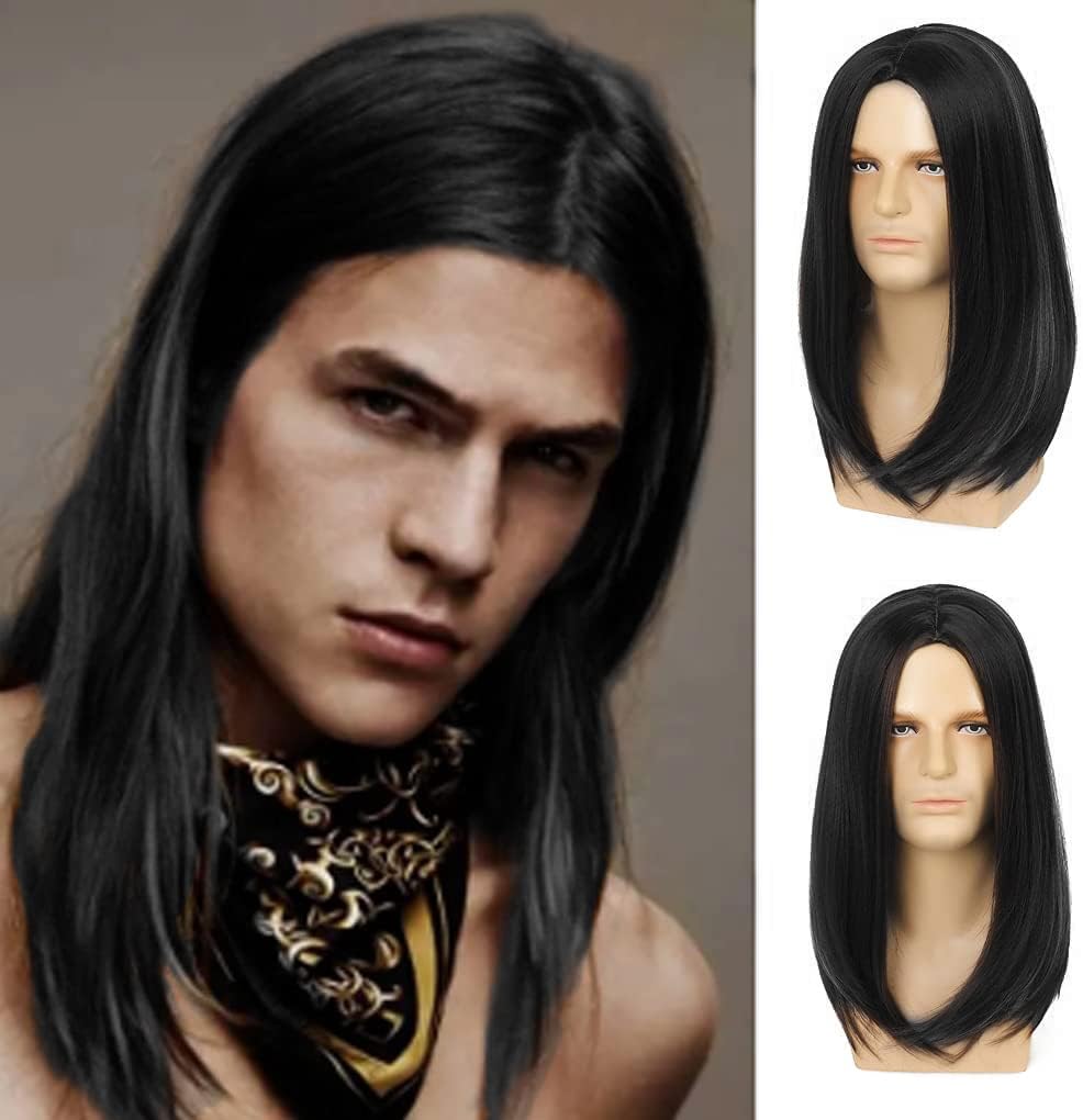 Men's long Wigs  Synthetic  ,FiberFull Wigs-باروكات رجالية طويلة مصنوعة من الألياف الصناعية