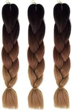 Load image into Gallery viewer, e estelle African braids Hair Extension,Crochet Braiding Hair Extensions Synthetic Braiding Hair High Temperature Synthetic Fiber Yaki Jumbo Braiding Hair (color #2513B, 3pcs)
