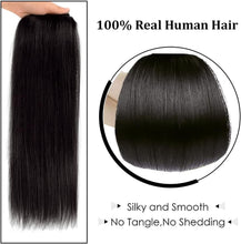 Load image into Gallery viewer, Clip On Nature Hair Extensions Straight  Black 75g 4 Pieces 10 Clips -وصلات شعر طبيعية قابلة للقص، لون أسود مستقيم، 75 جم، 4 قطع، 10 مشابك
