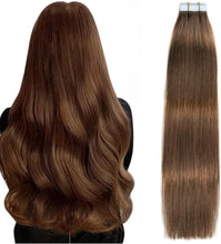 Load image into Gallery viewer, e estelle Nature Hair Extension Tape in,Remy Human Hair Tape In Extention Seamless Skin Weft Straight Real Hair Tape in Extensions (Jet Black 01, 16 in)
