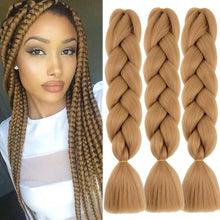 Load image into Gallery viewer, e estelle African braids Hair Extension,Crochet Braiding Hair Extensions Synthetic Braiding Hair High Temperature Synthetic Fiber Yaki Jumbo Braiding Hair (color #2513B, 3pcs)
