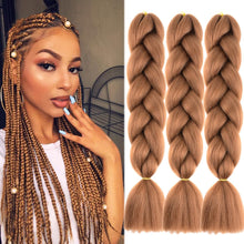 Load image into Gallery viewer, e estelle African braids Hair Extension,Crochet Braiding Hair Extensions Synthetic Braiding Hair High Temperature Synthetic Fiber Yaki Jumbo Braiding Hair (color #2513B, 3pcs)

