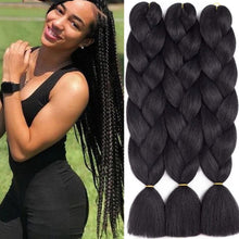 Load image into Gallery viewer, e estelle African braids Hair Extension,Crochet Braiding Hair Extensions Synthetic Braiding Hair High Temperature Synthetic Fiber Yaki Jumbo Braiding Hair (color #2513B, 3pcs)
