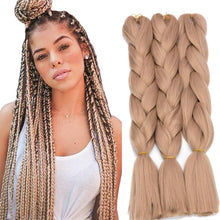 Load image into Gallery viewer, e estelle African braids Hair Extension,Crochet Braiding Hair Extensions Synthetic Braiding Hair High Temperature Synthetic Fiber Yaki Jumbo Braiding Hair (color #2513B, 3pcs)
