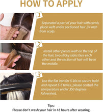 Load image into Gallery viewer, e estelle Nature Hair Extension Tape in,Remy Human Hair Tape In Extention Seamless Skin Weft Straight Real Hair Tape in Extensions (Jet Black 01, 16 in)

