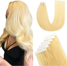 Load image into Gallery viewer, e estelle Nature Hair Extension Tape in,Remy Human Hair Tape In Extention Seamless Skin Weft Straight Real Hair Tape in Extensions (Jet Black 01, 16 in)
