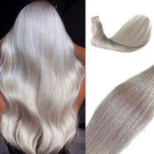 Load image into Gallery viewer, e estelle Nature Hair Extension Tape in,Remy Human Hair Tape In Extention Seamless Skin Weft Straight Real Hair Tape in Extensions (Jet Black 01, 16 in)
