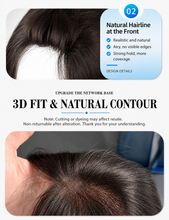 Load image into Gallery viewer, Full Lace Clip-in Topper for Women, Undetectable Swiss Lace Hairpiece with Raw-Cut Invisible Edge, 3D Voluminous Root Lift &amp; Natural Baby Hairline, Glueless &amp; Ready to Wear
