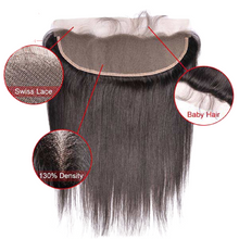 Load image into Gallery viewer, Straight 13*4 Human Hair Lace Frontal  (lsy13x4frontalstw) مستقيم 13 * 4 أمامي الدانتيل شعر الإنسان

