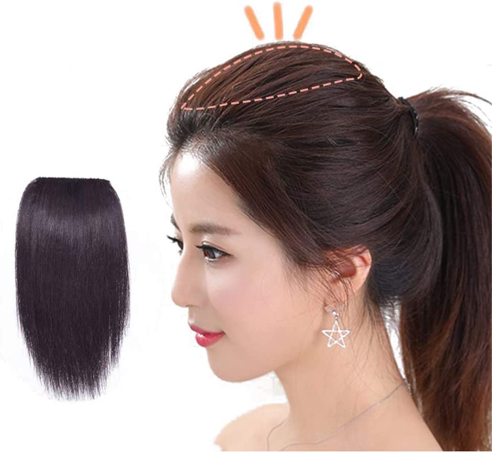 Estelle Women's Clip on Crown Topper Hair Extensions 3 Inches Width 12 Inches Black مشبك نسائي على تاج توبر وصلات شعر 3 بوصات عرض 12 بوصة أسود