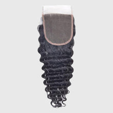 Load image into Gallery viewer, Loose Deep Wave human hair 4*4 Closure Nature  Black-شعر بشري متموج عميق فضفاض 4 * 4 إغلاق طبيعي أسود
