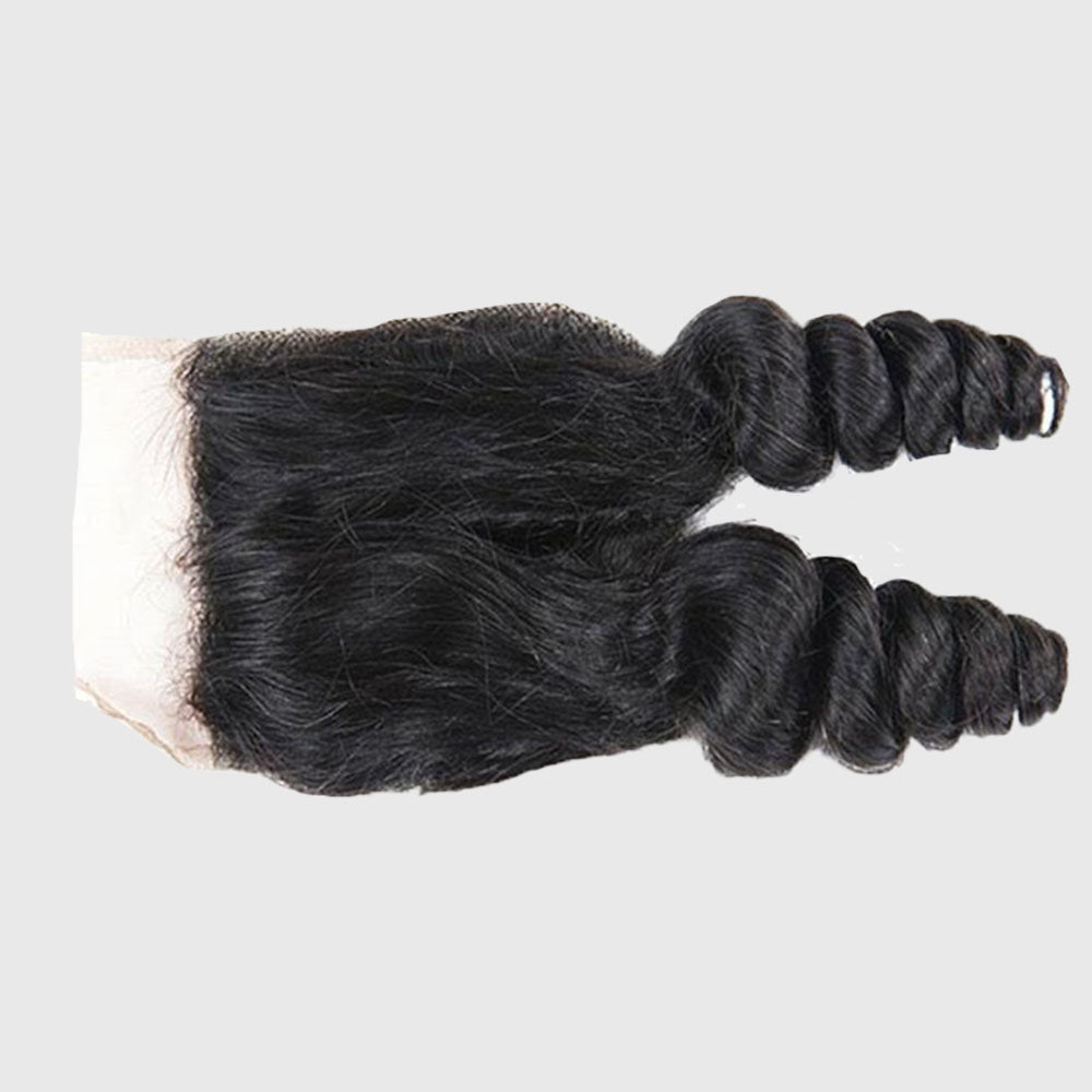 Hand Made Loose Wave Human Hair  Lace  Closure 4*4 -صنع يدوي فضفاض موجة شعر بشري إغلاق الدانتيل 4 * 4