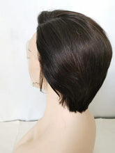 Load image into Gallery viewer, real human hair short styling lace wigs-black -شعر بشري حقيقي قصير تصفيف الشعر المستعار الدنتلة - أسود
