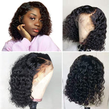 Load image into Gallery viewer, Human Brazilian Hair Water Wave 1b Bobo Wig-شعر مستعار بشري برازيلي موجة الماء 1b بوبو
