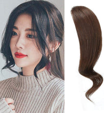 Load image into Gallery viewer, Estelle 2 Pieces Wave Side Bangs Real Human Hair Clip In Bangs Wave Fringe Hair Extensions Estelle 2 قطعة من الانفجارات الجانبية المموجة مشبك شعر بشري حقيقي في وصلات شعر مموجة هامش
