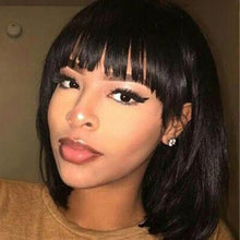 Load image into Gallery viewer, Estelle Short Bob Human Hair Wigs With Bangs Brazilian Virgin Human Hair Straight Bob Wigs 130% Density Glueless Machine Made Wigs Human Hair Wigs For Women
