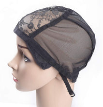 Load image into Gallery viewer, Estelle 2 pcs Wig Caps with Adjustable Strap for Making Wigs Free Size Black Dome Mesh Wig Cap for Women (Lace Wig Caps)
