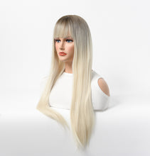 Load image into Gallery viewer, Estelle Long Straight Hair Female Milk Blonde Wigs Full Head Covers
