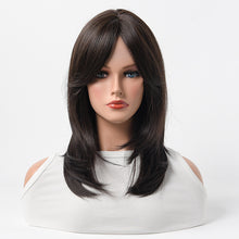 Load image into Gallery viewer, Estelle Full Wig for Heat Resistant Synthetic Wig Natural Long Straight Wig With Bangs Lady Fiber Wig
