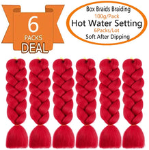 Load image into Gallery viewer, Eestelle 6 Packs Ombre Jumbo Braiding Hair Extensions 24 Inch High Temperature Synthetic Fiber Hair Extensions 6 عبوات من وصلات الشعر المضفرة الجامبو أومبير أومبير 24 بوصة وصلات شعر من الألياف الاصطناعية بدرجة حرارة عالية
