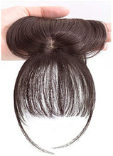 Load image into Gallery viewer, Estelle 3D Large Hair Bangs Clip 100 Natural Human Faux Bangs Clip on Bangs for Daily Wear Lightly Curved Black مشبك الانفجارات الكبيرة ثلاثية الأبعاد من Estelle ، 100 غرة طبيعية بشرية ، مشبك على الانفجارات للارتداء اليومي باللون الأسود المنحني قليلاً

