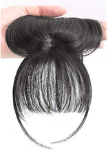 Load image into Gallery viewer, Estelle 3D Large Hair Bangs Clip 100 Natural Human Faux Bangs Clip on Bangs for Daily Wear Lightly Curved Black مشبك الانفجارات الكبيرة ثلاثية الأبعاد من Estelle ، 100 غرة طبيعية بشرية ، مشبك على الانفجارات للارتداء اليومي باللون الأسود المنحني قليلاً
