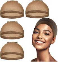 Load image into Gallery viewer, Wig Caps, 4 Pcs Stretchy Nylon Wig Caps Stocking Caps For Wigs Wig Caps For Wigs Women قبعات شعر مستعار ، 4 قطع قبعات نايلون بسط تخزين قبعات شعر مستعار قبعات شعر مستعار للنساء الباروكات
