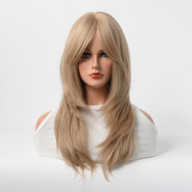 Estelle Full Wig for Heat Resistant Synthetic Wig Natural Long Straight Wig With Bangs Lady Fiber Wig