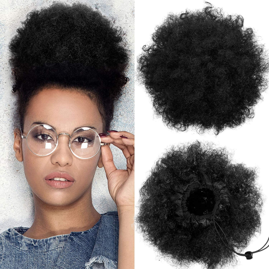 Eestelle Short Synthetic Curly African American Kinky Wrap Drawstring Puff Ponytail -ذيل حصان Eestelle قصير صناعي مجعد أمريكي أفريقي غريب ملفوف برباط منفوخ