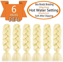 Load image into Gallery viewer, Eestelle 6 Packs Ombre Jumbo Braiding Hair Extensions 24 Inch High Temperature Synthetic Fiber Hair Extensions 6 عبوات من وصلات الشعر المضفرة الجامبو أومبير أومبير 24 بوصة وصلات شعر من الألياف الاصطناعية بدرجة حرارة عالية
